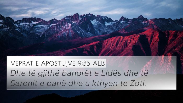 Veprat e Apostujve 9:35 ALB Bible Verse Image