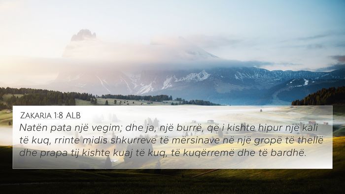 Zakaria 1:8 ALB Bible Verse Image