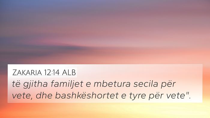 Zakaria 12:14 ALB 4K Wallpaper - të gjitha familjet e mbetura secila për vete, - 4K Wallpaper Bible Verse