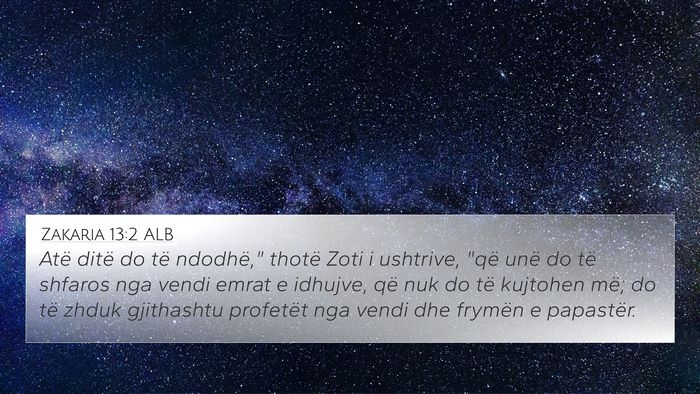Zakaria 13:2 ALB Bible Verse Image