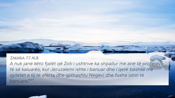Zakaria 7:7 ALB Bible Verse Image