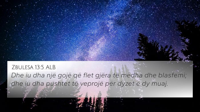 Zbulesa 13:5 ALB Bible Verse Image