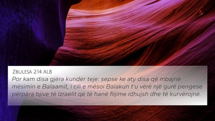 Zbulesa 2:14 ALB Bible Verse Image