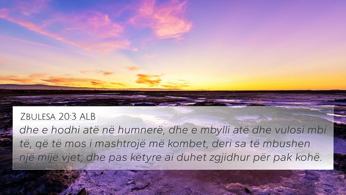 Zbulesa 20:3 ALB Bible Verse Image