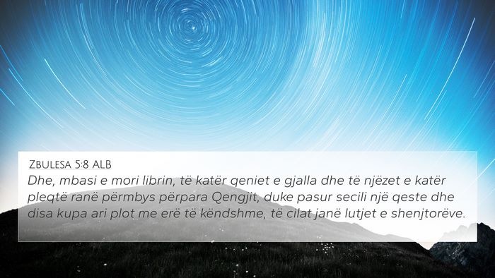 Zbulesa 5:8 ALB Bible Verse Image