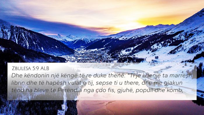 Zbulesa 5:9 ALB Bible Verse Image