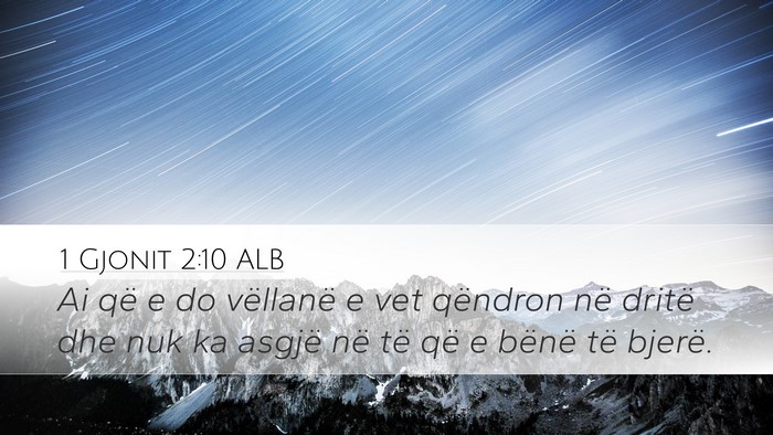 1 Gjonit 2:10 ALB Bible Verse Image