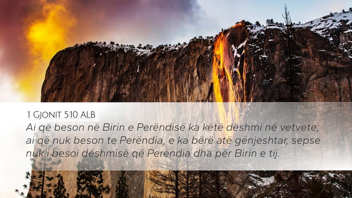 1 Gjonit 5:10 ALB Bible Verse Image