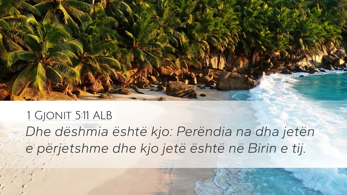 1 Gjonit 5:11 ALB Bible Verse Image