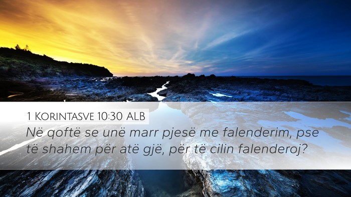 1 Korintasve 10:30 ALB Bible Verse Image