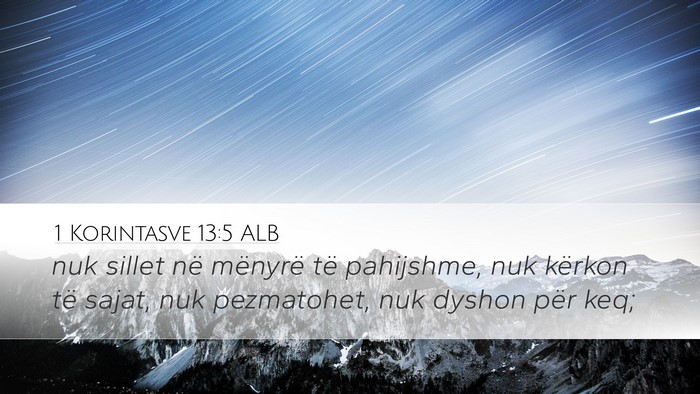 1 Korintasve 13:5 ALB Bible Verse Image