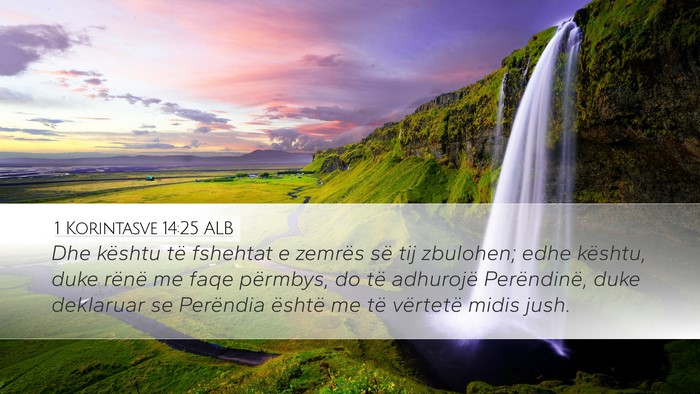 1 Korintasve 14:25 ALB Bible Verse Image