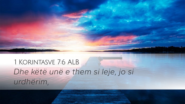 1 Korintasve 7:6 ALB Bible Verse Image