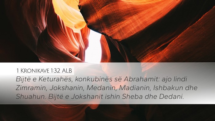 1 Kronikave 1:32 ALB Bible Verse Image