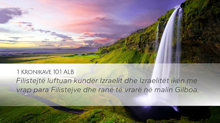 1 Kronikave 10:1 ALB Bible Verse Image