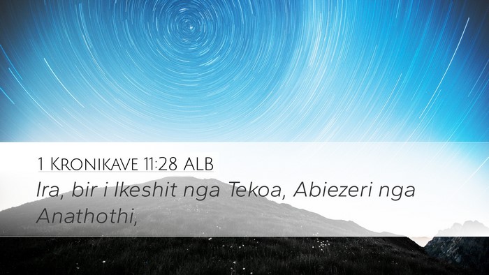 1 Kronikave 11:28 ALB Bible Verse Image