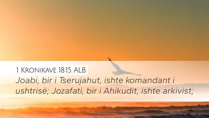 1 Kronikave 18:15 ALB Bible Verse Image