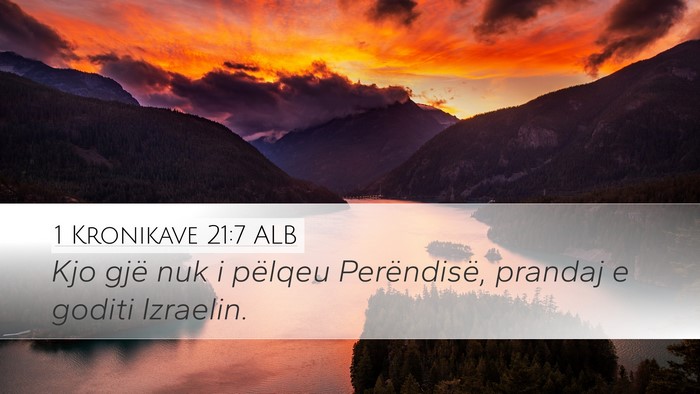 1 Kronikave 21:7 ALB Bible Verse Image