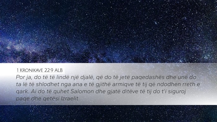 1 Kronikave 22:9 ALB Bible Verse Image
