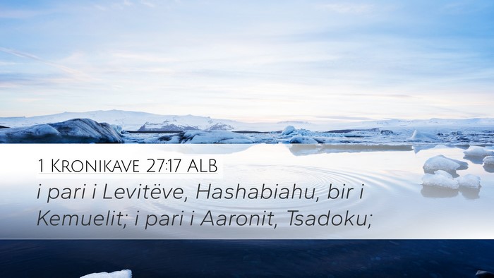 1 Kronikave 27:17 ALB Desktop Wallpaper - i pari i Levitëve, Hashabiahu, bir i Kemuelit; i - Desktop Bible Verse Wallpaper