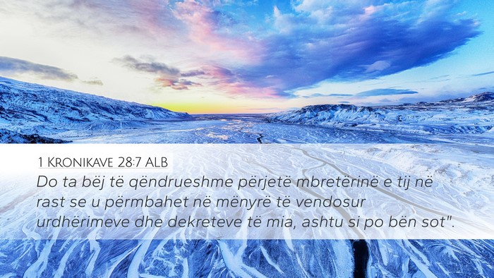 1 Kronikave 28:7 ALB Bible Verse Image