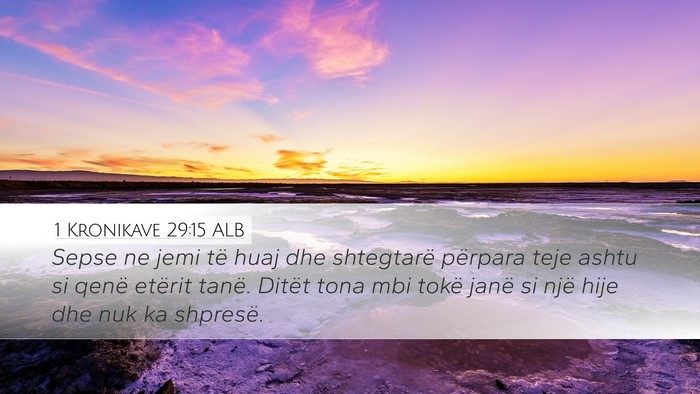 1 Kronikave 29:15 ALB Bible Verse Image
