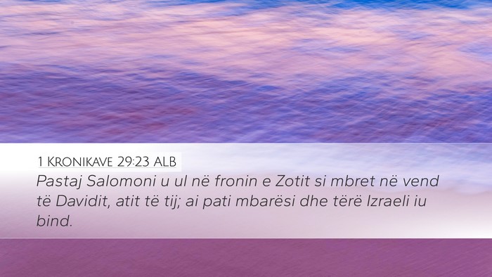 1 Kronikave 29:23 ALB Bible Verse Image