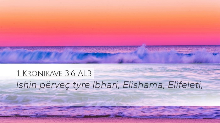 1 Kronikave 3:6 ALB Bible Verse Image
