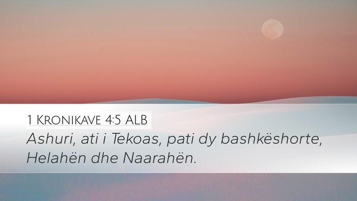 1 Kronikave 4:5 ALB Desktop Wallpaper - Ashuri, ati i Tekoas, pati dy bashkëshorte, - Desktop Bible Verse Wallpaper