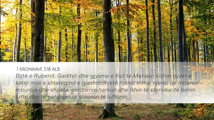 1 Kronikave 5:18 ALB Bible Verse Image