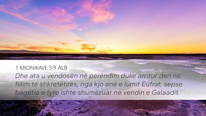 1 Kronikave 5:9 ALB Bible Verse Image
