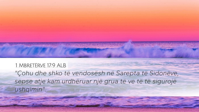 1 Mbretërve 17:9 ALB Bible Verse Image