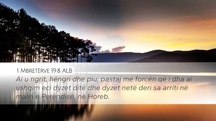 1 Mbretërve 19:8 ALB Bible Verse Image