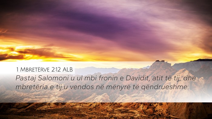 1 Mbretërve 2:12 ALB Bible Verse Image
