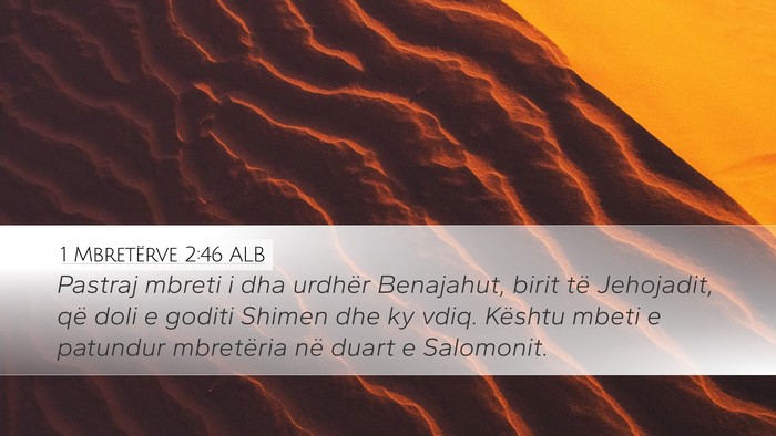 1 Mbretërve 2:46 ALB Bible Verse Image