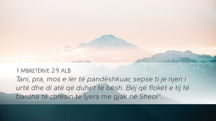 1 Mbretërve 2:9 ALB Bible Verse Image