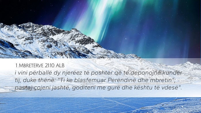 1 Mbretërve 21:10 ALB Bible Verse Image