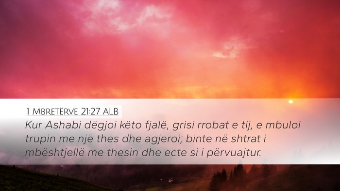 1 Mbretërve 21:27 ALB Bible Verse Image