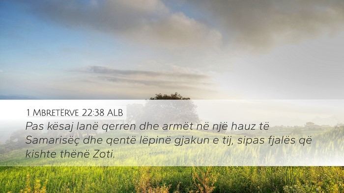 1 Mbretërve 22:38 ALB Bible Verse Image