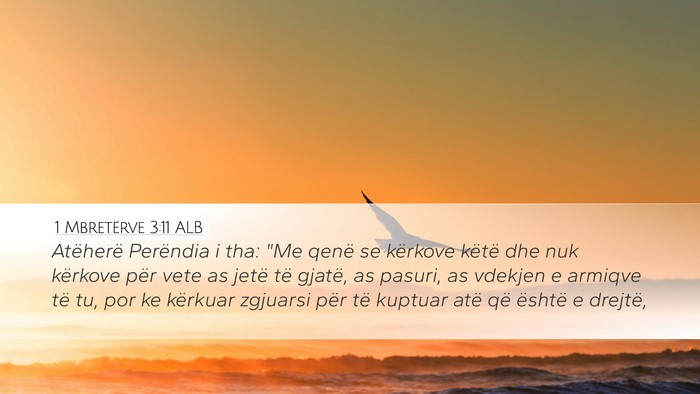1 Mbretërve 3:11 ALB Bible Verse Image
