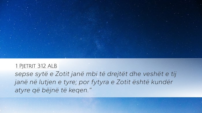 1 Pjetrit 3:12 ALB Bible Verse Image