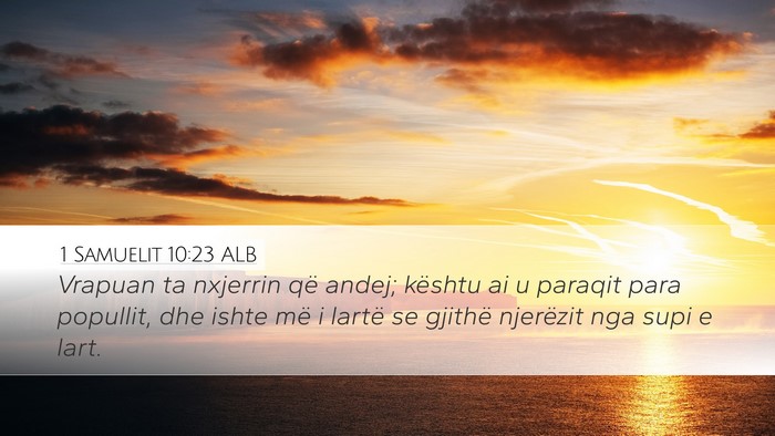 1 Samuelit 10:23 ALB Bible Verse Image
