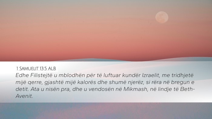 1 Samuelit 13:5 ALB Bible Verse Image