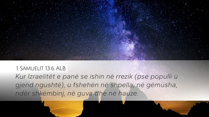 1 Samuelit 13:6 ALB Bible Verse Image