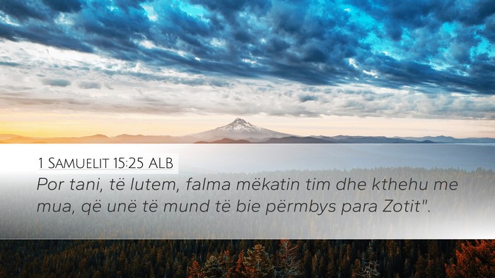 1 Samuelit 15:25 ALB Desktop Wallpaper - Por tani, të lutem, falma mëkatin tim dhe - Desktop Bible Verse Wallpaper