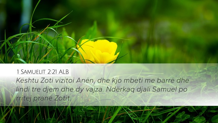 1 Samuelit 2:21 ALB Bible Verse Image
