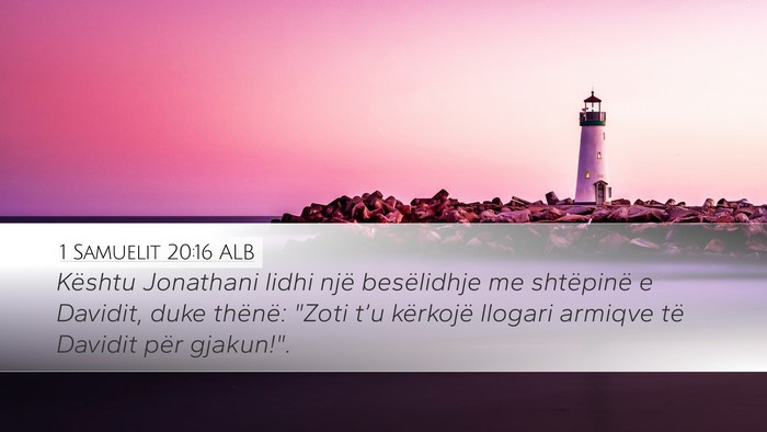 1 Samuelit 20:16 ALB Bible Verse Image