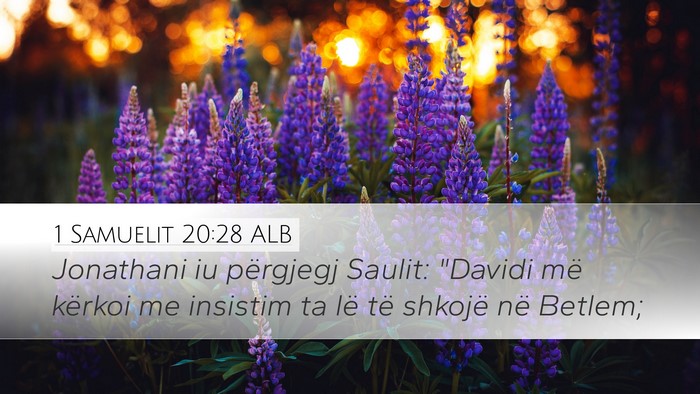 1 Samuelit 20:28 ALB Desktop Wallpaper - Jonathani iu përgjegj Saulit: 