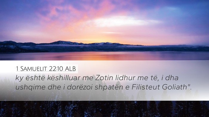 1 Samuelit 22:10 ALB Desktop Wallpaper - ky është këshilluar me Zotin lidhur me të, i - Desktop Bible Verse Wallpaper