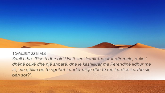 1 Samuelit 22:13 ALB Bible Verse Image